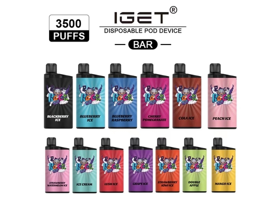 Stylo jetable de vape de baie de souffles de la barre 3500 d'IGET de la crème glacée 20 de fruit de Liquide-capacité mélangée des saveurs 12ml