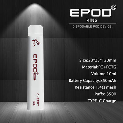 Liquide du roi 10ml d'EPOD à l'intérieur de la cigarette jetable 850mAh de nicotine rechargeable
