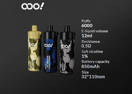 6000 souffle goût juteux le tabagisme jetable de fruit de Vape DTL d'énergie de la nicotine 15ml EPOD de 1% pro grand