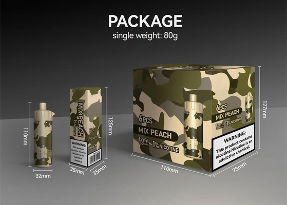 Cigarette électronique jetable 6000Puffs de grande nicotine rechargeable de la fumée 1%