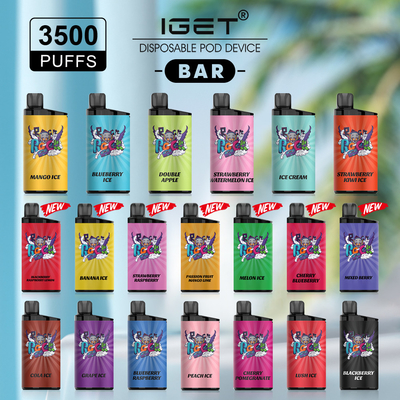 Cigarette jetable de Vape IGET de nicotine, 3500 BARRE des souffles IGET