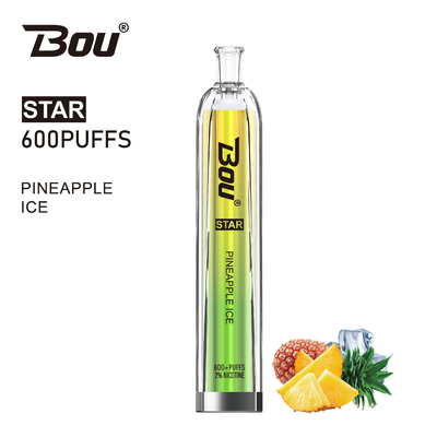 600 batterie de Vape BOU Star With 500mah de nicotine des souffles 2ml 2%