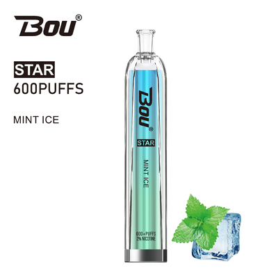 600 batterie de Vape BOU Star With 500mah de nicotine des souffles 2ml 2%