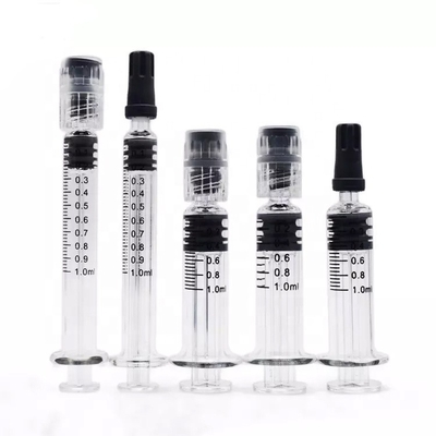 Capacité matérielle en verre des seringues 0.5ml 1ml 2.25ml de serrure de Luer de pyrex