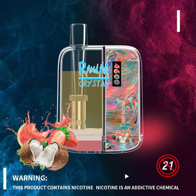 Cosse électronique jetable des cigarettes 10ml de bouffée du cristal 4600 de RandM avec la bobine de maille