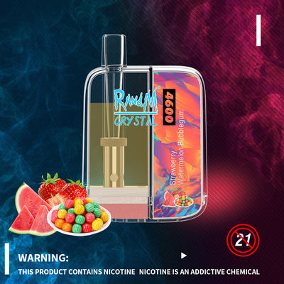 Le style RandM Crystal Disposable 4600 de haute couture souffle Vapes avec 12 saveurs 10ml
