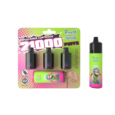 RandM Sunax 21000 souffle les cosses électroniques jetables Mesh Coil des cigarettes 14mlx3