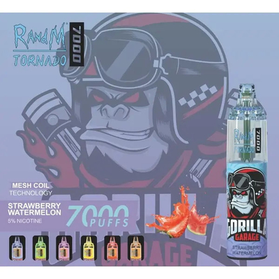 Fumot RandM Tornado 7000 Puffs Juice Glace Fruits Arômes Disponibles Enroulement en maille 5% de capacité de nicotine Vapor jetable