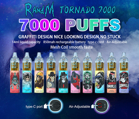45 nicotine portative de la meilleure qualité jetable du vaporisateur 0/2/3/5% de la tornade 14ML de RandM de stylo de Vape de saveurs