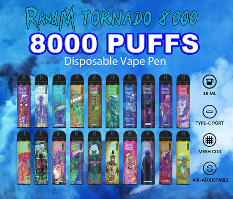 Glace de raisin de tornade de RANDM saveurs électroniques de tabagisme de la cigarette 31 de vapeur de 16 ml