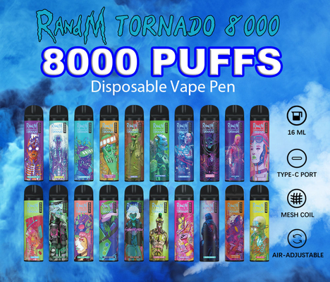 Glace de raisin de tornade de RANDM saveurs électroniques de tabagisme de la cigarette 31 de vapeur de 16 ml