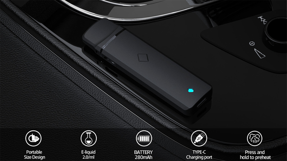 Cartouche de stylo à vapotage jetable de 2 ml 2 en 1 appareil à deux saveurs avec chargeur de type C