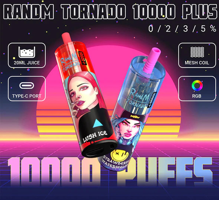 5% de nicotine 20 ml capacité liquide jus de glace de fruits savoureux 14 saveurs fumée tornade 10000 bouffées plus vapotage jetable