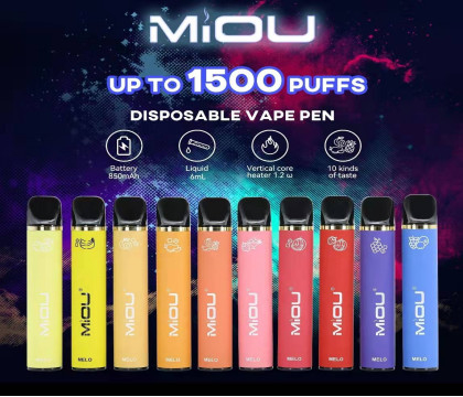 La cigarette jetable 1500 de Miou 1500 E souffle 650 Mah Electric Smoke Pen