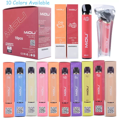Cigarettes liquides électroniques jetables de souffles de Miou Vape de nicotine de 5% 1500
