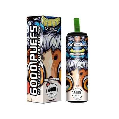 nicotine jetable rechargeable du souffle 5% de 650mAh Vape Miou 6000