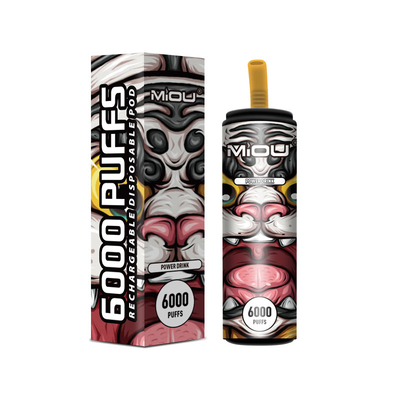 nicotine jetable rechargeable du souffle 5% de 650mAh Vape Miou 6000