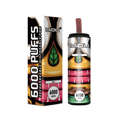 nicotine jetable rechargeable du souffle 5% de 650mAh Vape Miou 6000