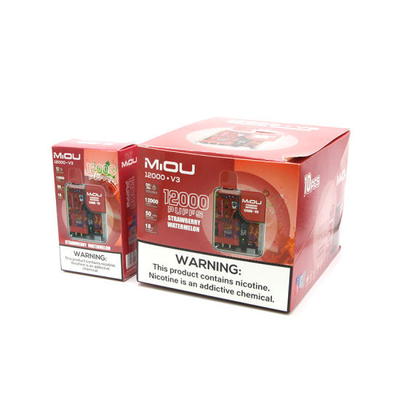 Vente à chaud Miou V3 20 saveurs Vape à usage unique Écran 12000 bouffées de nicotine E Cig Vape