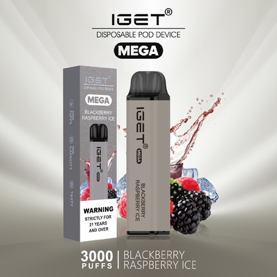 Souffles MÉGA jetables du stylo IGET de Vape de conception inventive 3000 8 saveurs facultatives