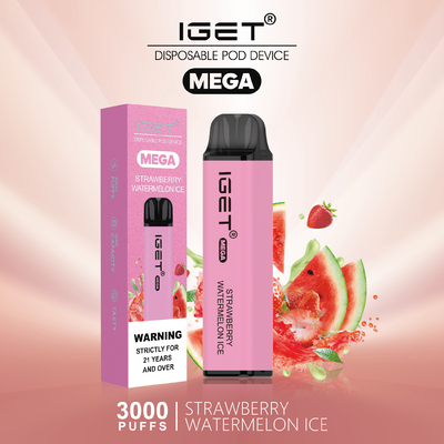 Souffles MÉGA jetables du stylo IGET de Vape de conception inventive 3000 8 saveurs facultatives