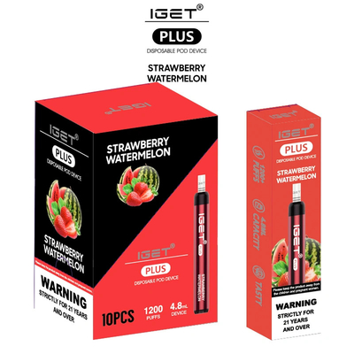 Souffles électroniques jetables du stylo 1200 de cigarette de qualité de la meilleure qualité 4.8ml Iget plus Vape jetable