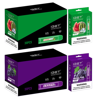280mah Watermelom IGET Vape JANNA Vape Pen jetable 450 souffles