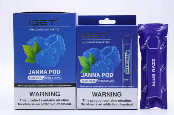 Stylo électronique d'IGET JANNA 1.6ml Vape, cigarette liquide de 450 souffles E