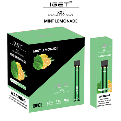 1800 cigarette jetable de la cosse E de vaporisateur des souffles 7ml XXL IGET Vape