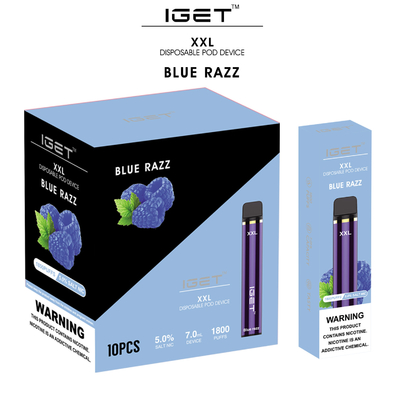 1800 cigarette jetable de la cosse E de vaporisateur des souffles 7ml XXL IGET Vape