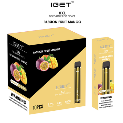 1800 cigarette jetable de la cosse E de vaporisateur des souffles 7ml XXL IGET Vape