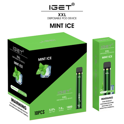 Cosse portative Vape, stylo de tabagisme de souffle authentique d'Iget 1800 de vaporisateur de 7ml XXL