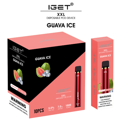 Cosse portative Vape, stylo de tabagisme de souffle authentique d'Iget 1800 de vaporisateur de 7ml XXL