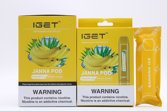 Cosses jetables de nicotine de la glace IGET Vape de litchi 450 souffles