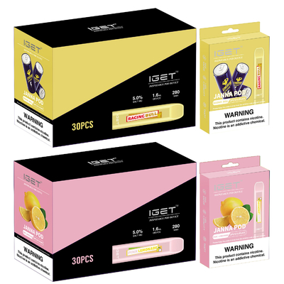 450 souffles 1.6ml IGET Vape JANNA Electronic Cigarette jetable