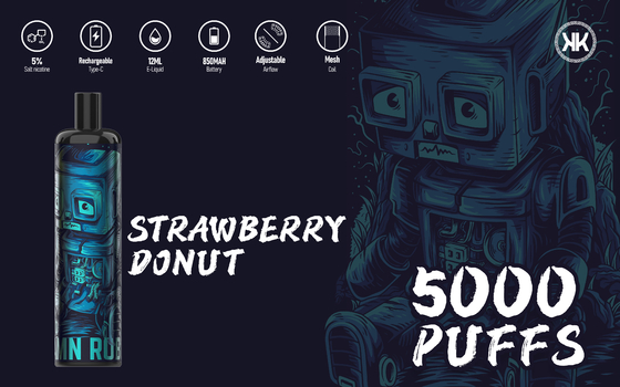 12 beignet électronique de fraise de cigare Vape 5% de nicotine jetable des saveurs EPOD