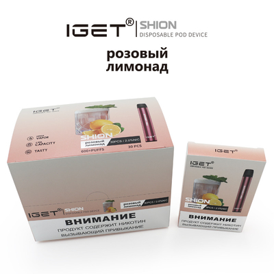 Dans IGET jetable courant Vape IGET SHION 600 souffle cigarette de batterie de 400 heures-milliampère
