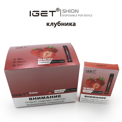Dans IGET jetable courant Vape IGET SHION 600 souffle cigarette de batterie de 400 heures-milliampère