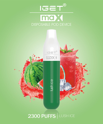 Stylo original de Vape de nicotine de la batterie 5% de la cigarette IGET 2300 max 1100mah de l'usine IGET