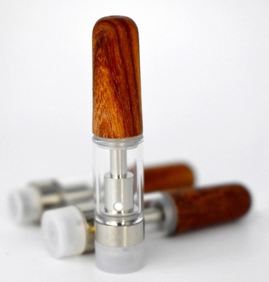 Verre en bois d'astuces de la bobine 0.5ml 1ml CBD Vape de cartouche de système en céramique de cosse