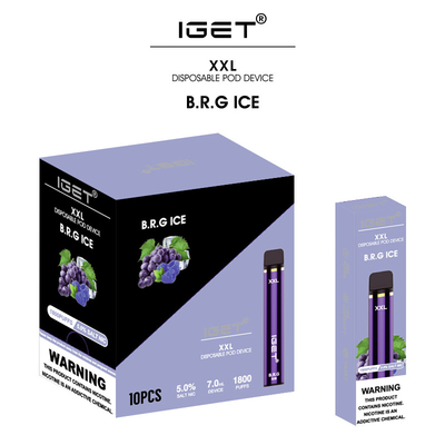 Saveurs jetables jetables de XXL 1800f 7.0ml IGET Vape les 30 fument le stylo