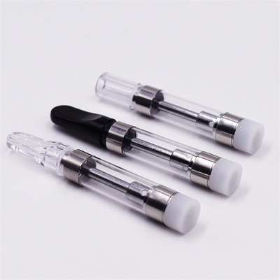 Cartouche de chauffage de vente chaude de vape de l'astuce 1ml du réservoir en verre 510 de fil de cbd de bobine en céramique en plastique d'huile