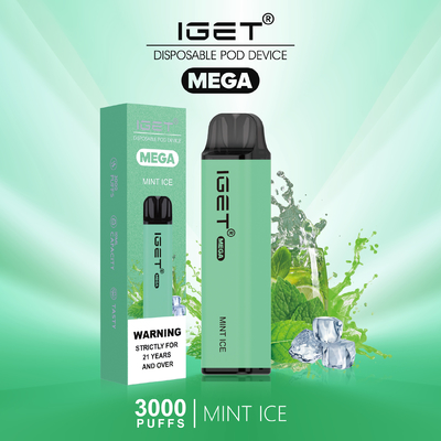 24 stylos jetables de vape de glace MÉGA de fruit d'Iget de saveurs comprenant la nicotine pour 5%