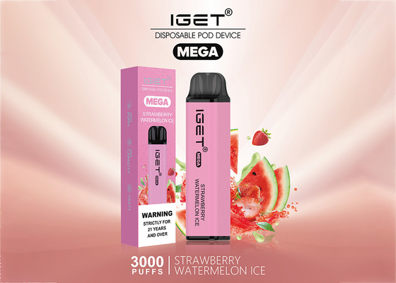 Les vapes jetables de MÉGA d'IGET 3000 souffles portent des fruits e-cigarette de saveurs vaporisateur de 10 ml