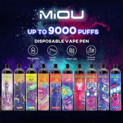 Souffles jetables de MiOU les 9000 ont assaisonné le système de Vape Juice Vape Pod ODM d'OEM de 750 heures-milliampère soutenu