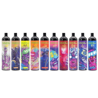 La cosse jetable originale 9000 de dispositif de Miou souffle 750 saveurs de l'heure-milliampère 20ml 10 rechargeables