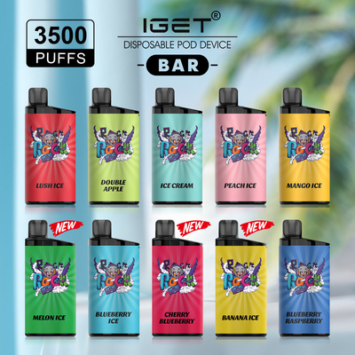La BARRE ORIGINALE VAPE JETABLE d'IGET PARQUENT 3500 SOUFFLES - baie mélangée