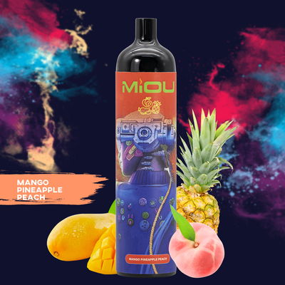 Dans le dispositif jetable de cosse de jus de sel de nicotine du vape 5% d'extra large de souffles de Miou 9000 d'actions