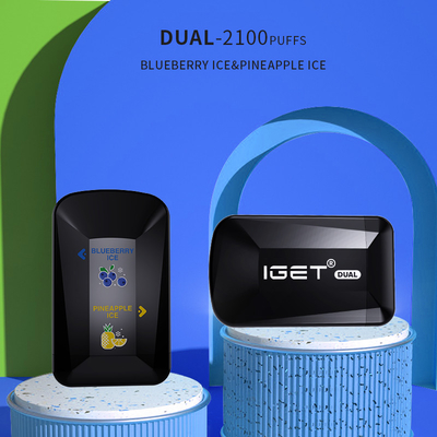 IGET conjuguent 2 saveurs dans 1 2100 stylo jetable de Vape de capacité des souffles 8.0ml