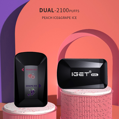 IGET conjuguent stylo jetable de vape de 2100 saveurs de souffles doubles